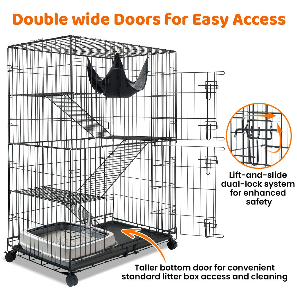 50 Inch 4-Tier Cat Crate with Wheels O49184