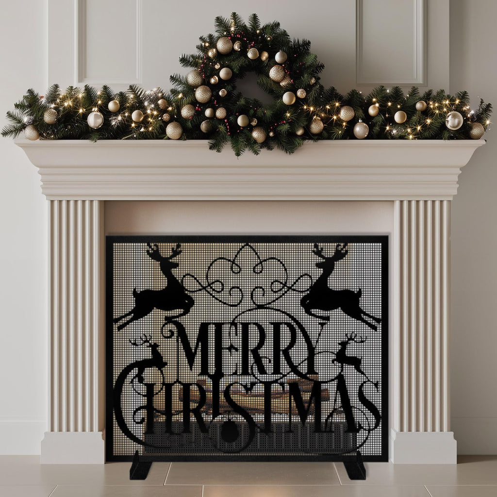 Christmas Fireplace Screen Q405
