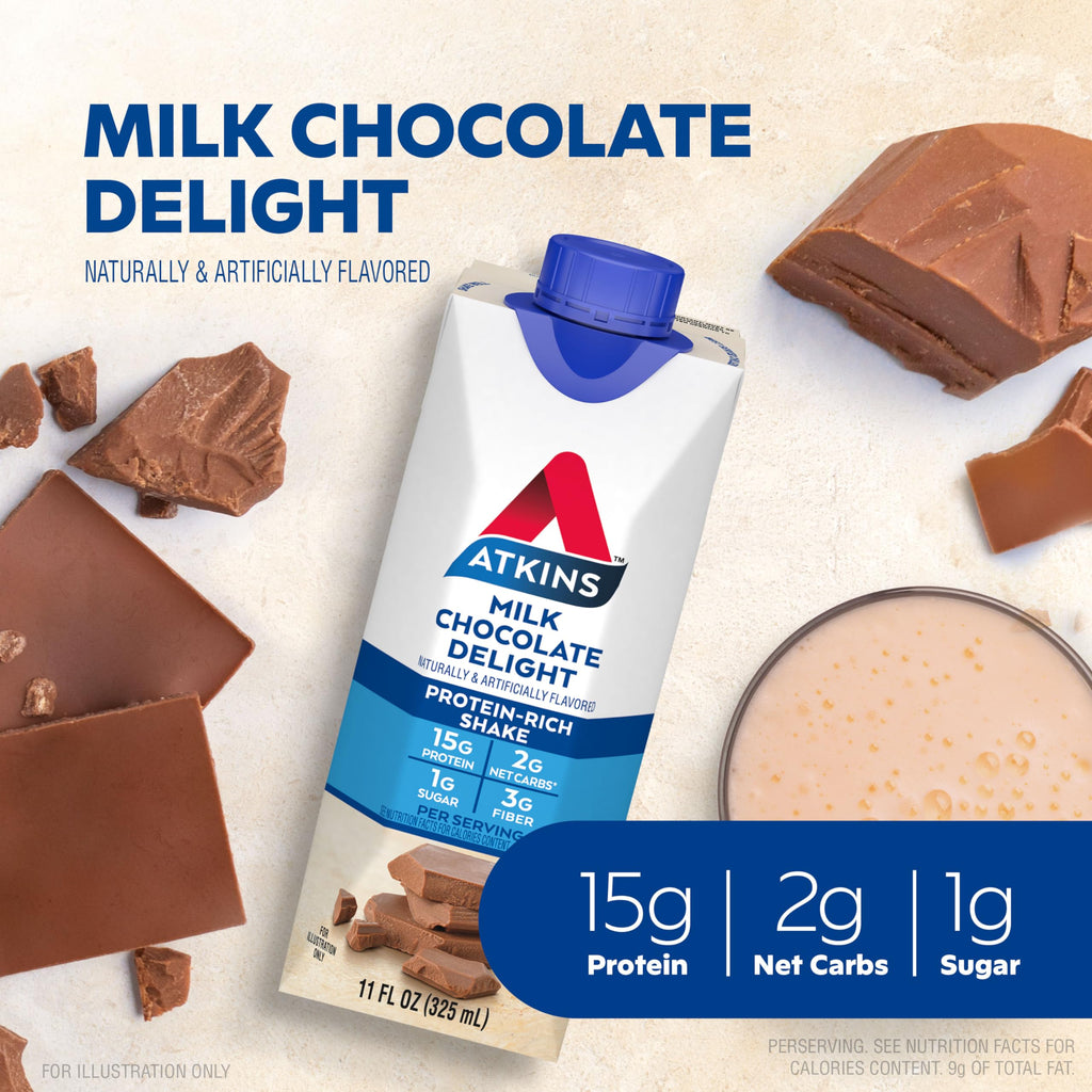 Milk Chocolate & Dark Chocolate Protein Shake, 15g Protein, 12 Count Z218432