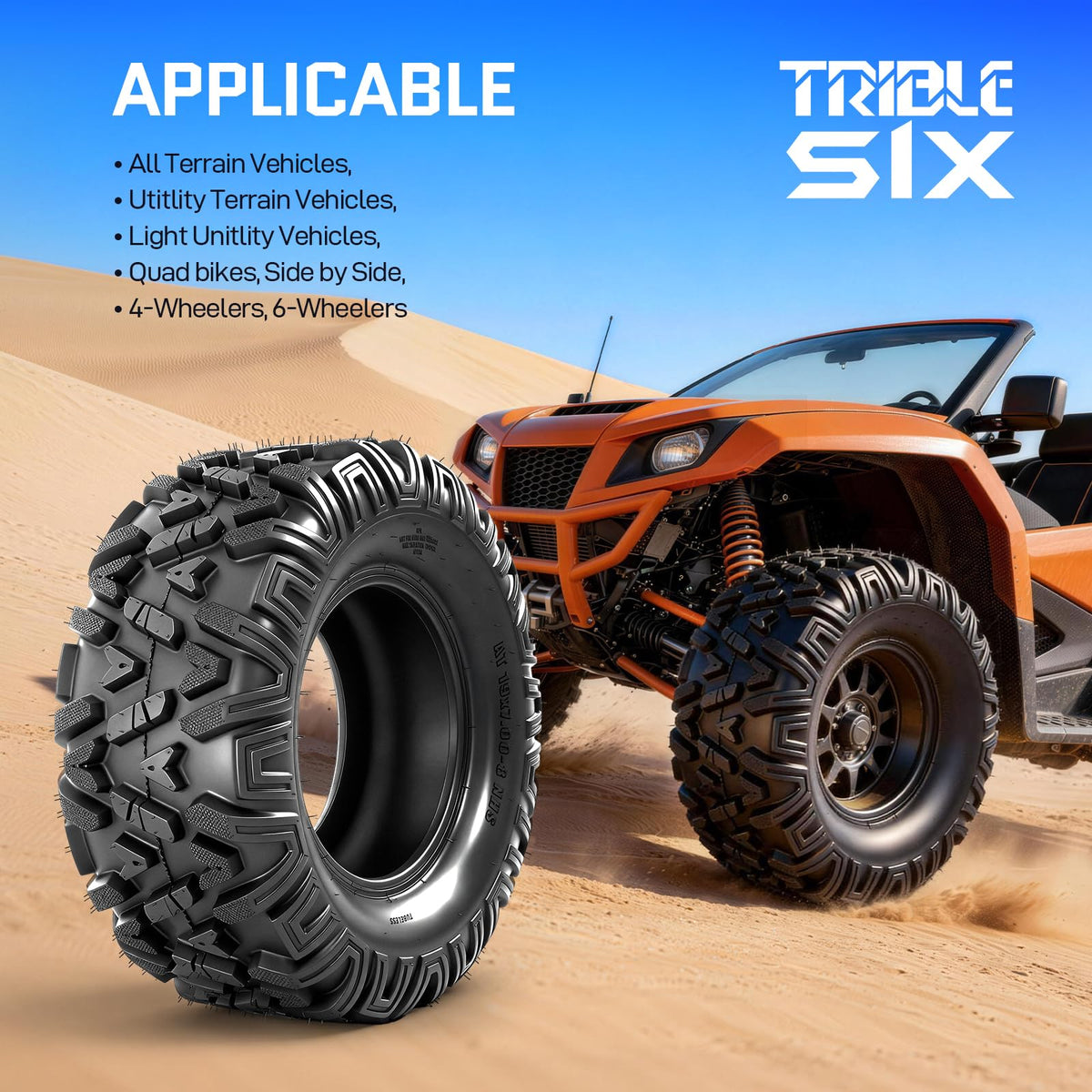 19x7-8 All-Terrain ATV Tires Pack of 2 U1722