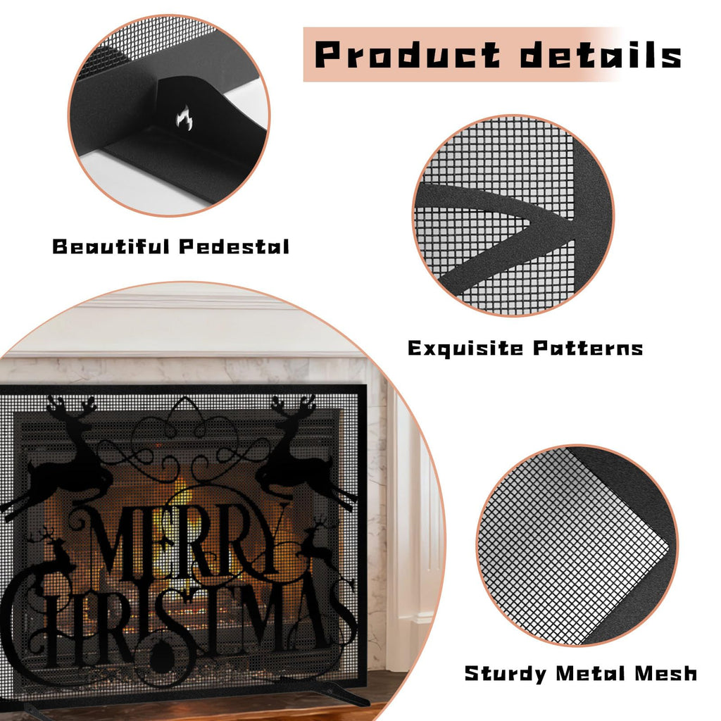 Christmas Fireplace Screen Q405