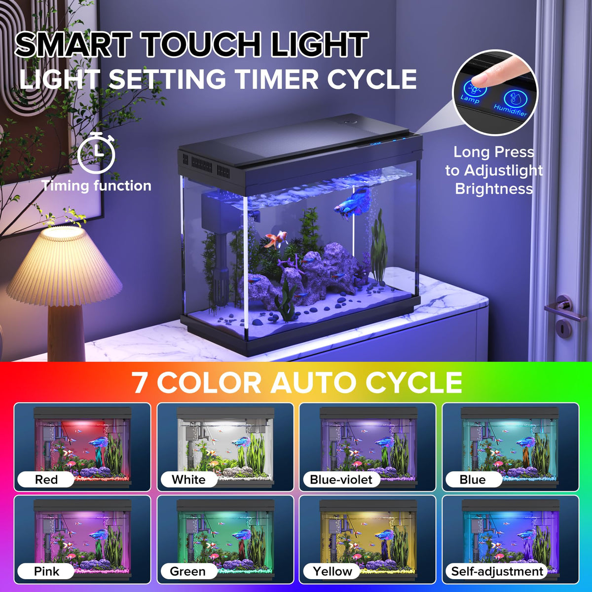 2.4-Gallon Aquarium Starter Kit with Quiet Pump R982