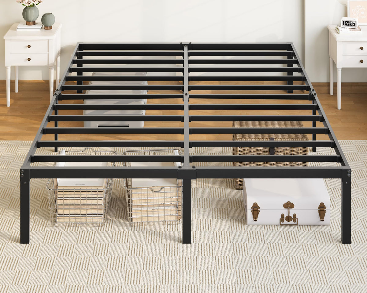 Queen 14 inch Metal Bed Frame with Storage Space C294