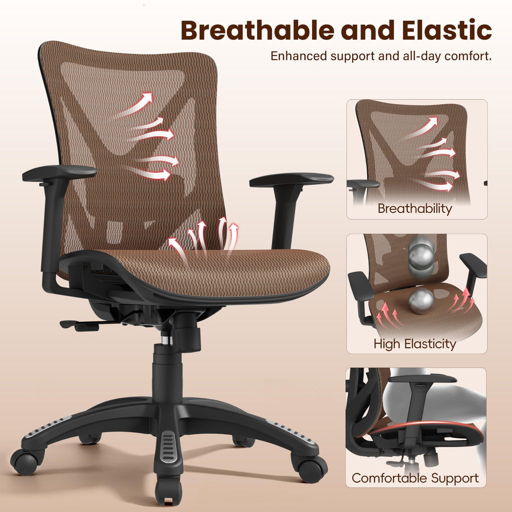 Ergonomic Mesh Office Chair with Adjustable Lumbar Support E2127