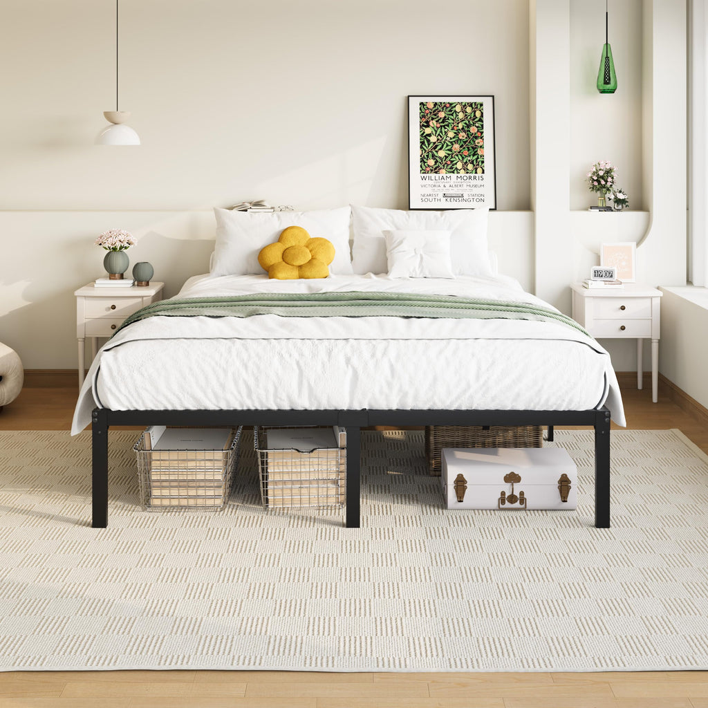 Queen 14 inch Metal Bed Frame with Storage Space C294