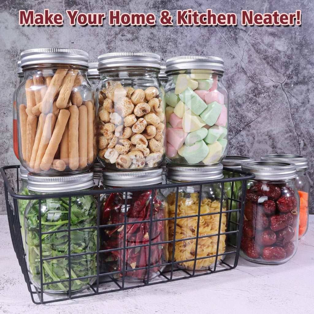 16 oz Mason Jars with Lids and Bands, 15 Pack U7949