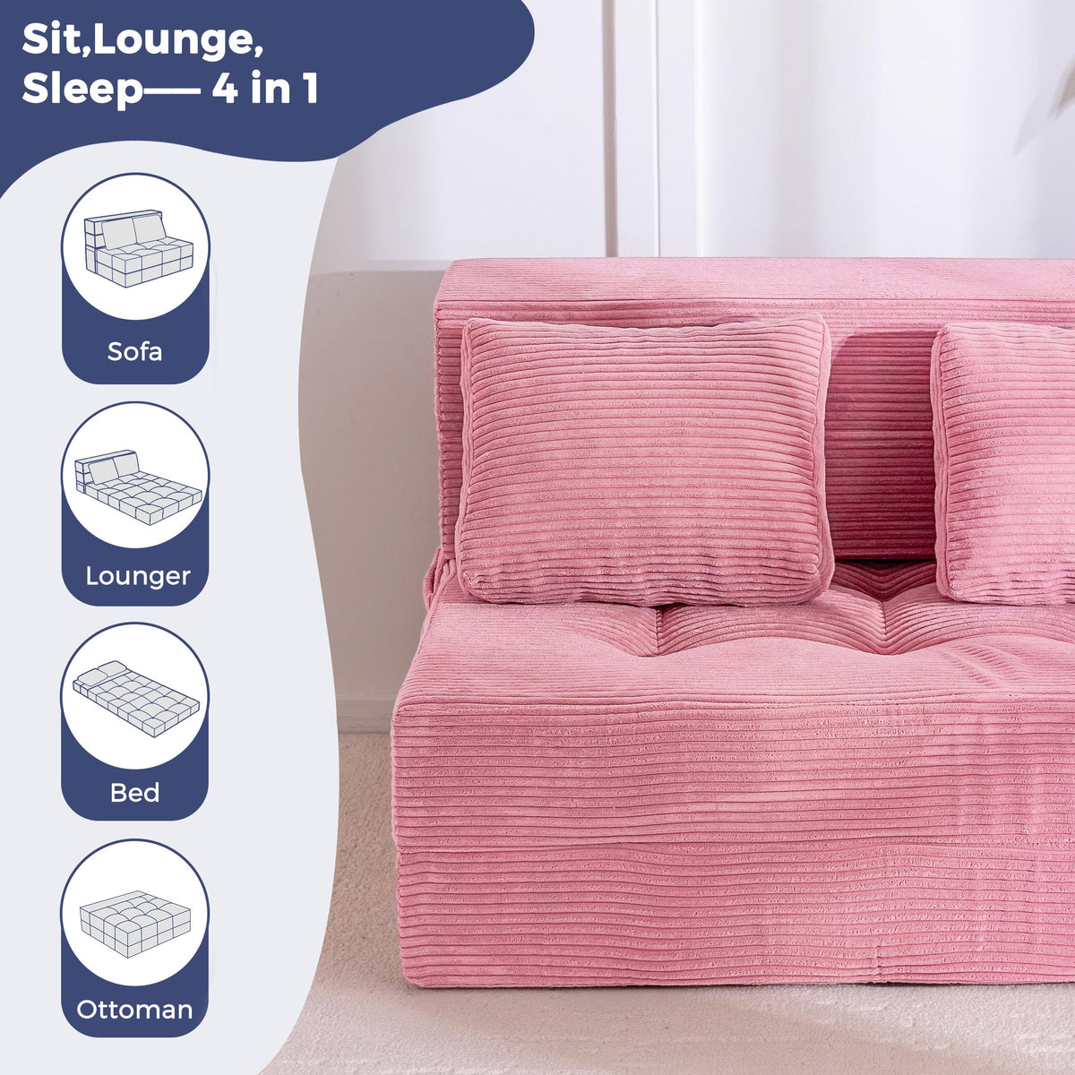 Convertible Sofa Bed with Pillow P11578