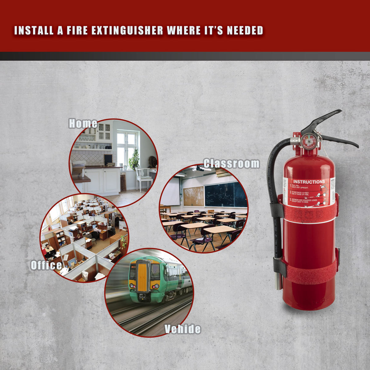 Fire Extinguisher Mounting Bracket for 2.5lb & 5lb Extinguishers G59884