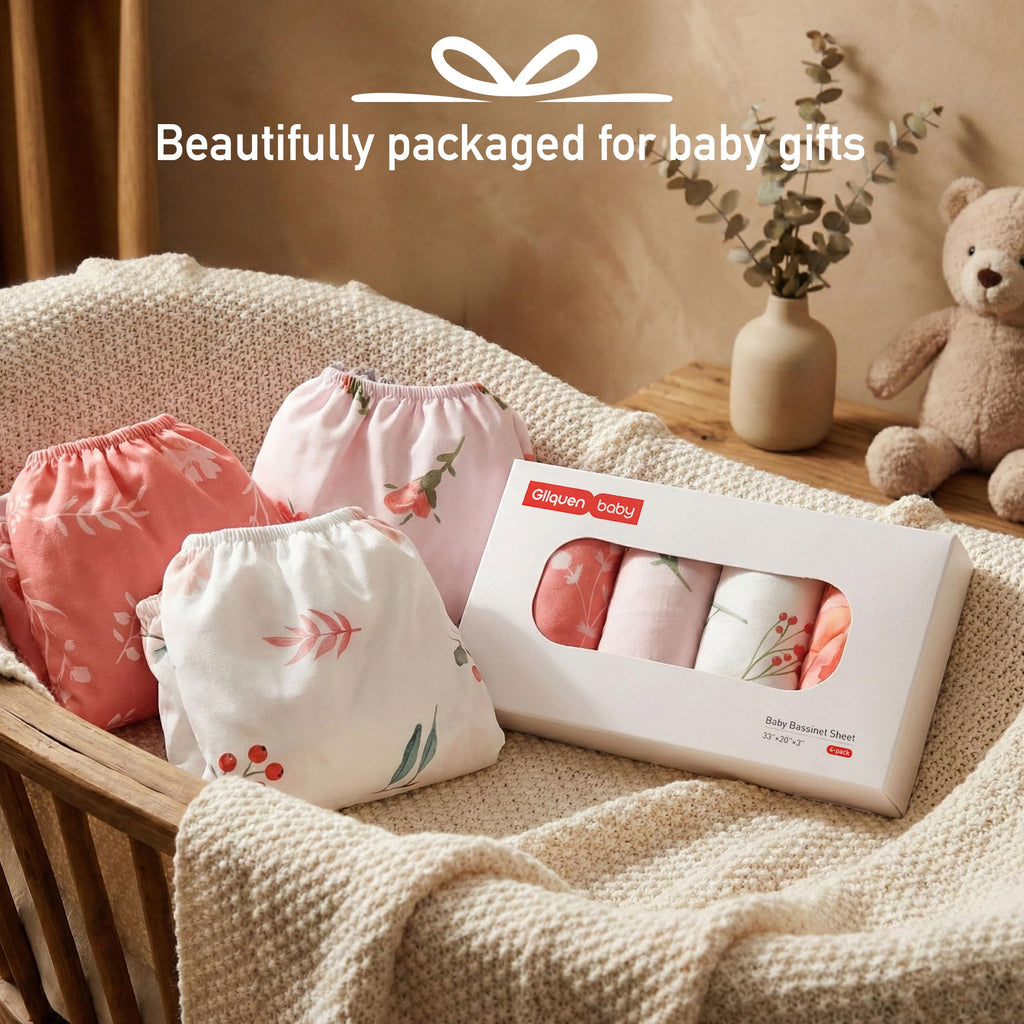 Baby Bedside Sleeper Bassinet Sheets 33x20 Inch 4 Pack R73119