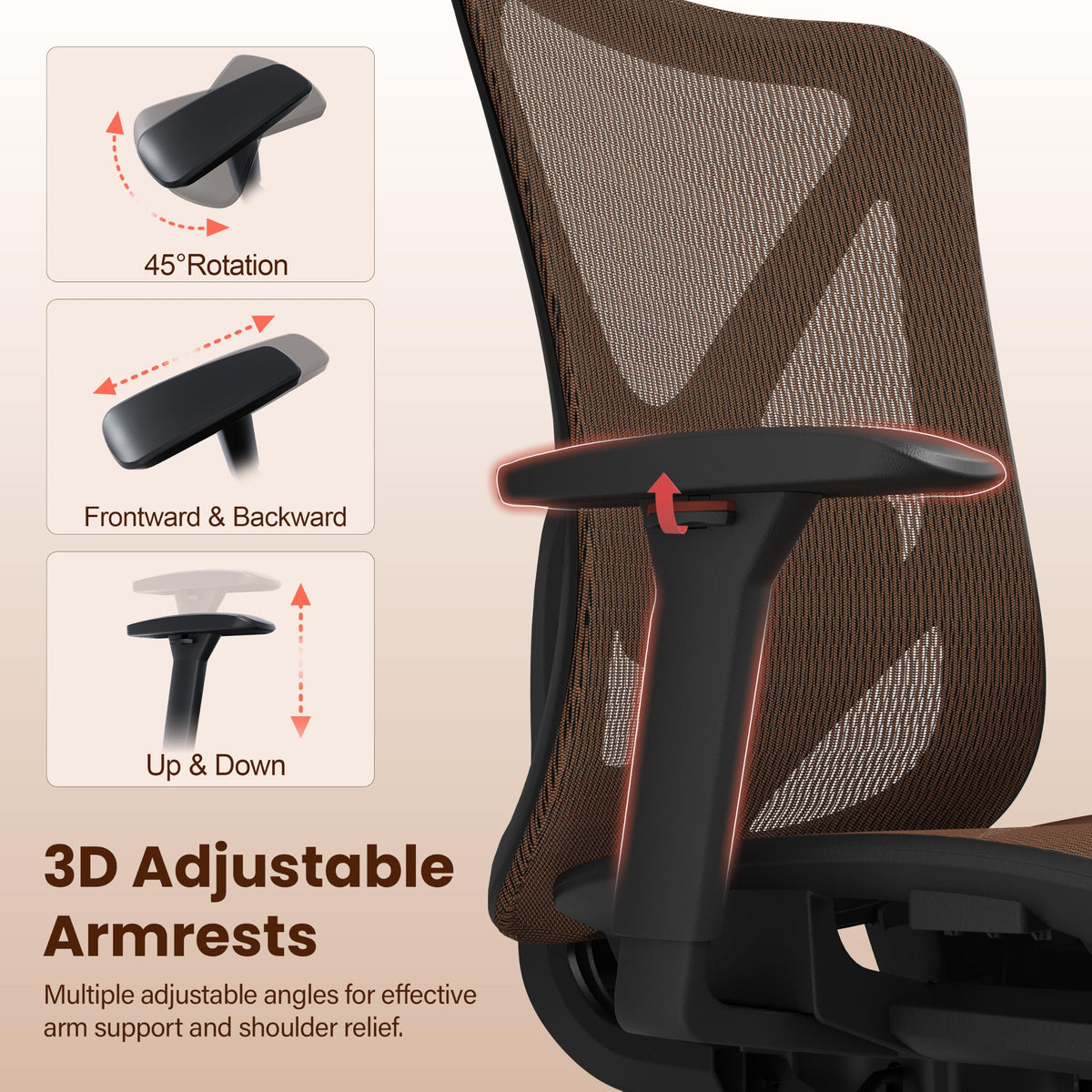 Ergonomic Mesh Office Chair with Adjustable Lumbar Support E2127