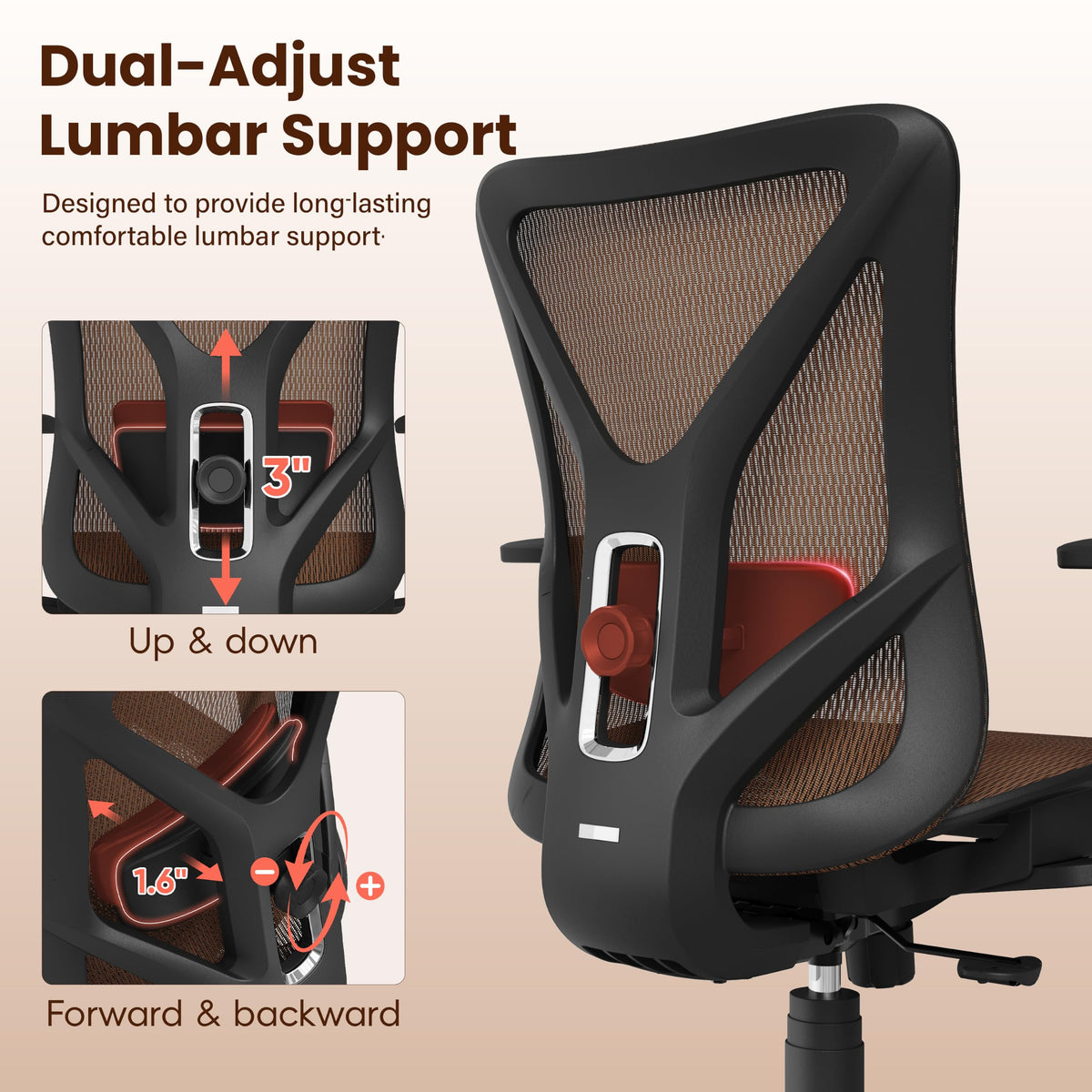 Ergonomic Mesh Office Chair with Adjustable Lumbar Support E2127