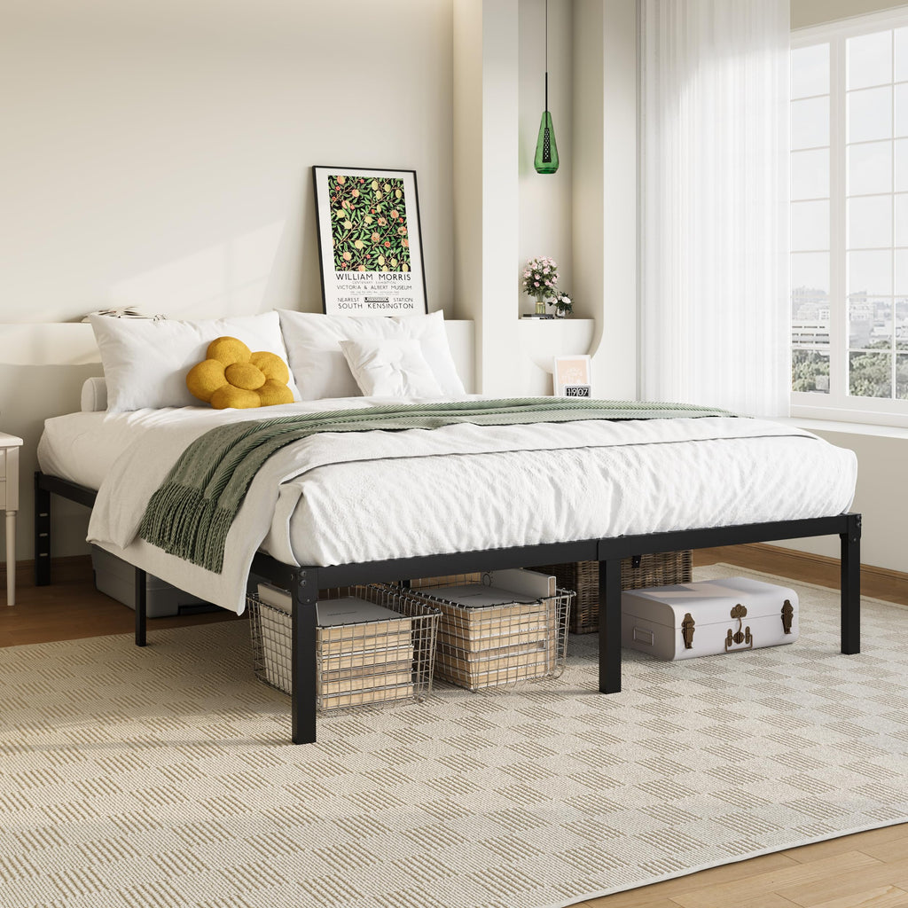 Queen 14 inch Metal Bed Frame with Storage Space C294